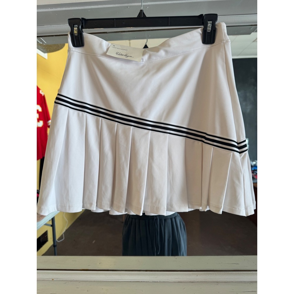 Walter Hagen Womens Clubhouse 17" Pleated Skort White Black Stripe WGH37010VC M